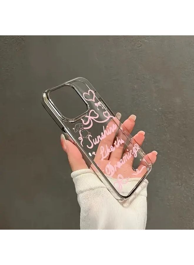 Silver Bunny Phone Case For IPhone 16 Plus Transparent Electroplated Shiny Protective Cover - Image 4